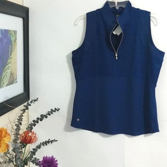 EP NEW YORK GOLF CUTAWAY ZIP MOCK POLO NWT SIZE L - Picture 9 of 10